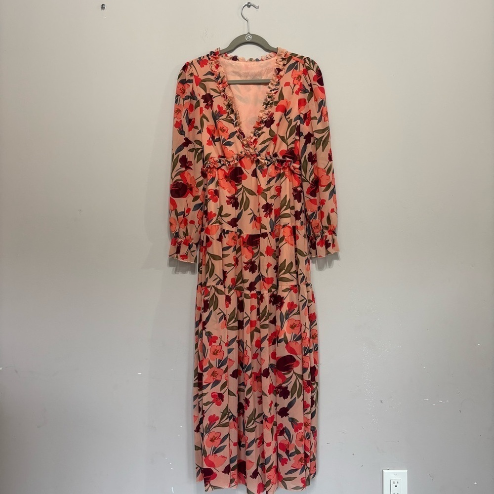 Floral‎ V-Neck Maxi Dress